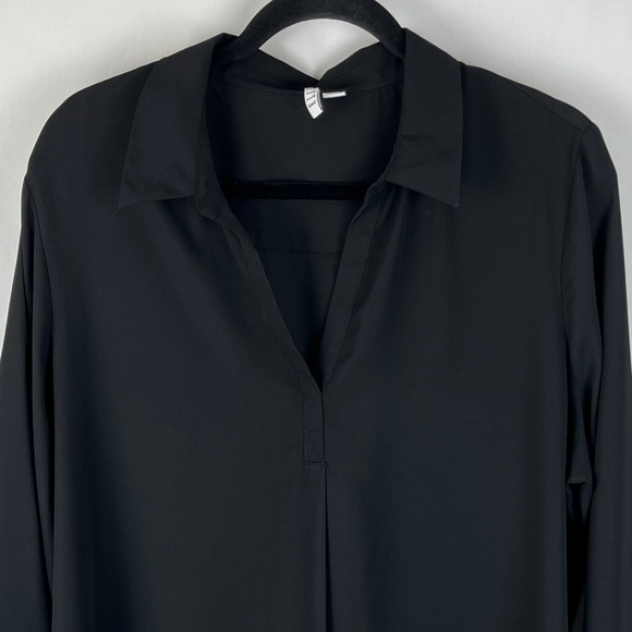 Elle Chiffon Tunic Length Black Top Size XL - Picture 5 of 11